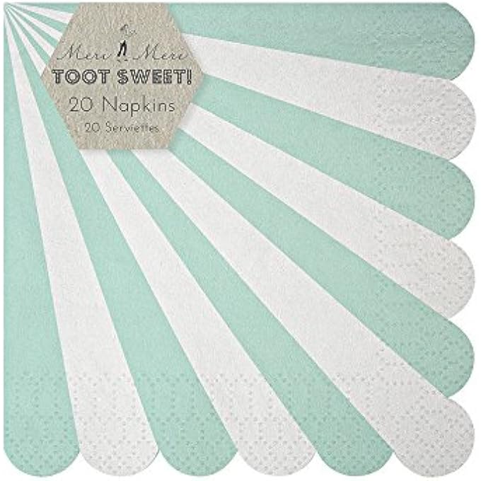 TOOT SWEET AQUA STRIPE NAPKINS 20 PIECES, SMALL - Image 2